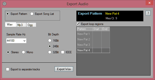 Export to Wav