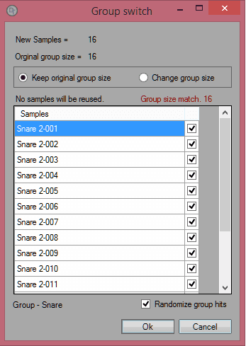 Group switch dialog