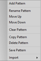 Pattern mode menu